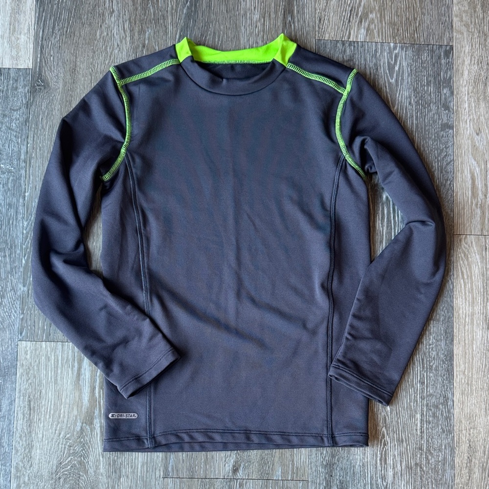 STARTER Gray Performance Top with Neon Green Trim